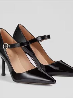 LK Bennett Camille Black Patent Mary-Jane Courts